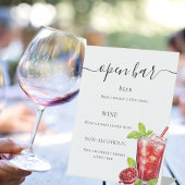 Bar menu rode drink reclamebord met voetstuk