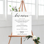 Bar Menu Sign EDITABLE COLOR Moderne Script Imitatie Canvas Print<br><div class="desc">Een simpel elegant teken dat je gasten zullen bewonderen. De tekst en de achtergrondkleuren zijn volledig editable om uw thema aan te passen! Ontwerp © berryberrysnoot. Afdrukbare digitale bestanden en overeenkomende objecten zijn beschikbaar! Bezoek onze website op www.berryberrysweet.com voor meer informatie!</div>