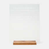 Bar menu sign wedding acryl bord (Voorkant)