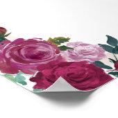 BAR MENU-teken | Bourgogne floral | trouwbar Poster (Hoek)