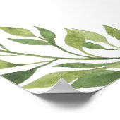 BAR MENU-teken | groene botanische bruiloft Poster (Hoek)