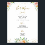 BAR MENU-teken | groene botanische bruiloft Poster<br><div class="desc">Geweldig idee voor je feestjes en bruiloften! Meer opties op: http://www.zazzle.com/designbyredline</div>