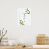 BAR MENU-teken | groene en gouden botanische bruil Poster (Keuken)