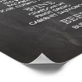 BAR MENU-teken voor bruiloft en partijontvangst Poster (Hoek)
