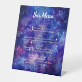 Bar Menu Waterverf Galaxy Sterrennacht Wedding Reclamebord Met Voetstuk (Voorkant)
