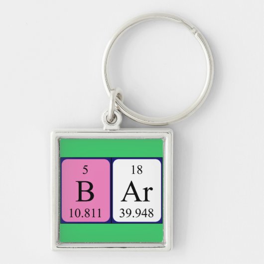 Bar met periodieke tabelcodes sleutelhanger (Voorkant)