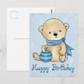 Bär mit Ball, blu Briefkaart (Voorkant / Achterkant)