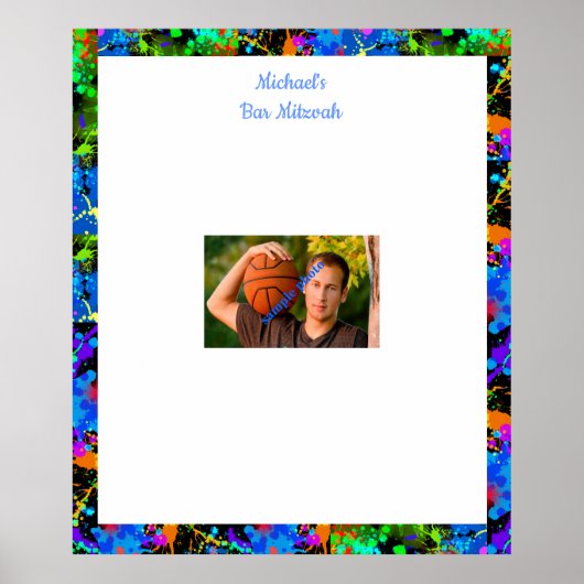 Bar Mitswa, Aangepast, Foto Aanmeld bord Poster (Voorkant)