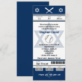 Bar Mitswa Baseball Ticket Uitnodiging (Voorkant / Achterkant)