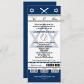 Bar Mitswa Baseball Ticket Uitnodiging (Voorkant / Achterkant)