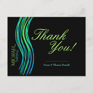 Bar Mitswa Blauw en Groen Bedankt Briefkaart