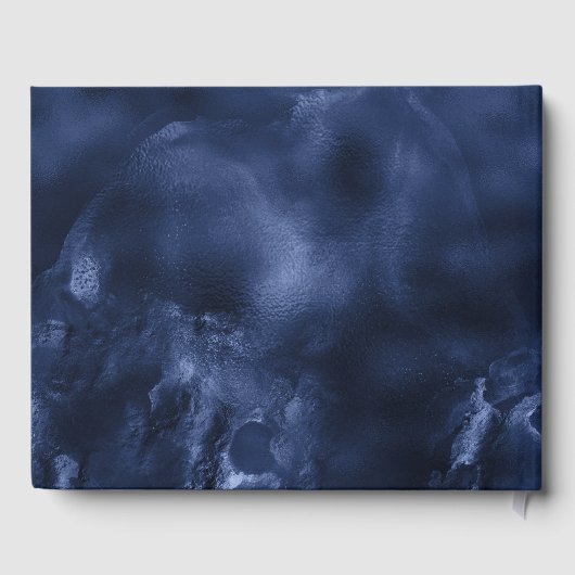 Bar mitswa blauw marmer goud scroll jongens foto gastenboek (Achterkant)