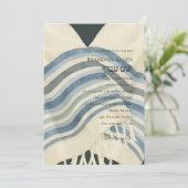 Bar Mitswa Blauw Wit Grijs Streep Tallit Kaart (Staand voorkant)