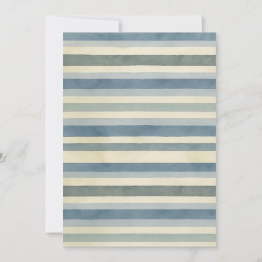 Bar Mitswa Blauw Wit Grijs Streep Tallit Kaart (Achterkant)