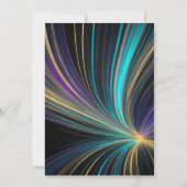 Bar Mitswa Blauwe en gouden stralen Kaart (Achterkant)