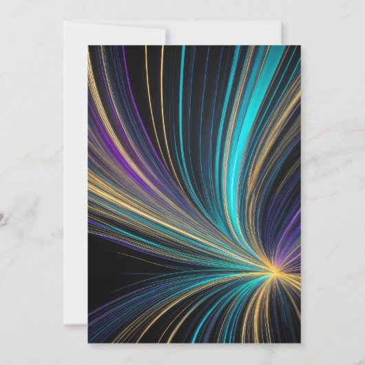 Bar Mitswa Blauwe en gouden stralen Kaart (Achterkant)