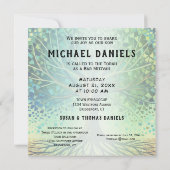 Bar Mitswa Blauwe en groene levensboom Kaart (Achterkant)