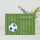 Bar Mitswa Blauwe en Witte Voetbal Kaart (Staand voorkant)