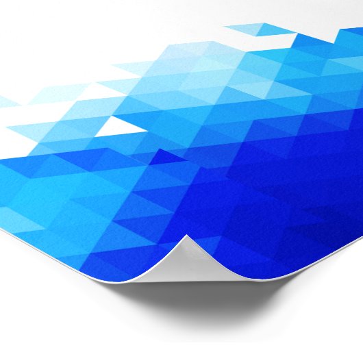 Bar Mitswa, Blauwe Geometrische, Foto, Inschrijfbo Poster (Hoek)