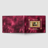 Bar mitswa bordeaux marmer goud scroll foto chic gastenboek (Volledig)