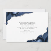Bar Mitswa Eenvoudig Modern Navyblauw Agate Script Save The Date (Achterkant)