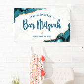 Bar Mitswa Eenvoudig Modern Turquoise Agaat Script Spandoek (Insitu)