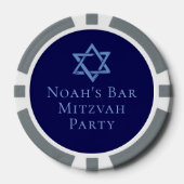 Bar Mitswa-feest Koninklijk Blauwe Ster van David Poker Chips (Voorkant)