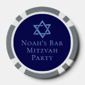 Bar Mitswa-feest Koninklijk Blauwe Ster van David Poker Chips (Achterkant)