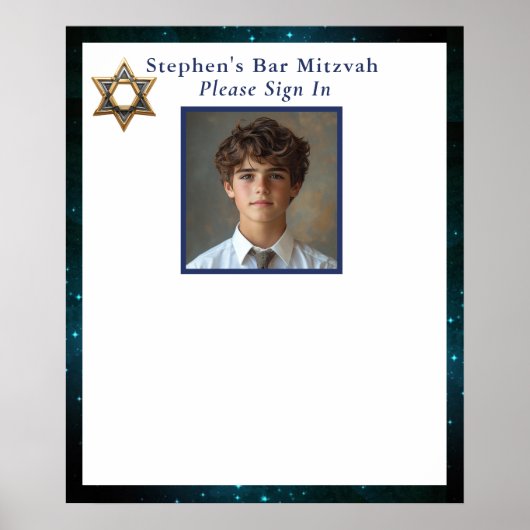Bar Mitswa foto aanmeldingsbord Poster (Voorkant)