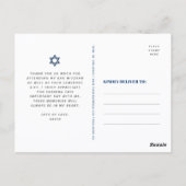 Bar Mitswa foto moderne script bedankje Briefkaart (Achterkant)