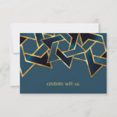 Bar Mitswa Goud Navyblauwe Ster van David Kaart (Voorkant)
