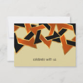 Bar Mitswa Goud Oranje Zwarte Ster van David Kaart (Voorkant)