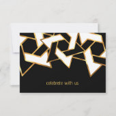 Bar Mitswa Goud Zwart Ster van David Kaart (Voorkant)