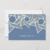 Bar Mitswa Gouden Davidster RSVP Kaart (Voorkant)