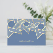Bar Mitswa Gouden Davidster RSVP Kaart (Staand voorkant)