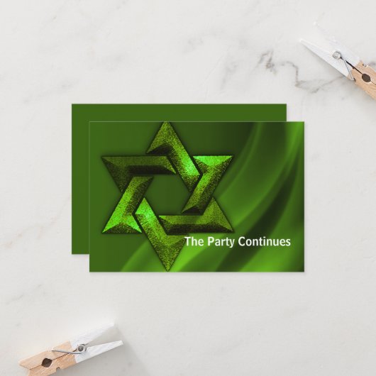 Bar Mitswa Groene Ster van David Kaart (Voorkant / Achterkant in situ)