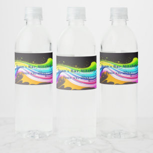 Bar Mitswa,Helder verfspat Waterfles Etiket