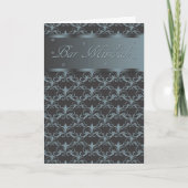 Bar Mitswa in gemengd zwart en blauw/grijs Kaart (Voorkant)