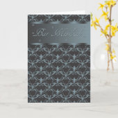 Bar Mitswa in gemengd zwart en blauw/grijs Kaart (Gele Bloem)