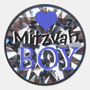 Bar mitswa jongen ronde sticker