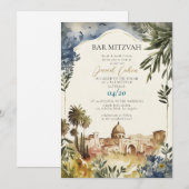 Bar Mitswa Joodse Jeruzalem Uitnodiging (Voorkant / Achterkant)