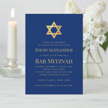 Bar Mitswa Koninklijk Blauw Gouden Ster van David 