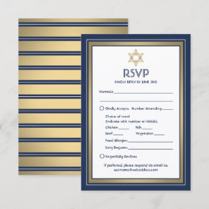 Bar Mitswa maaltijd opties nummer verzoek Blauwe G RSVP Kaartje