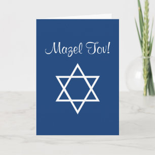 Bar Mitswa Mazel Tov Ster Blauw Kaart