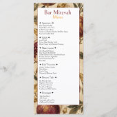 Bar Mitswa-menu, koosjer viering, granaatappel Menu (Voorkant)