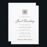 Bar Mitswa Minimalistisch Eenvoudig Klassiek  Kaart<br><div class="desc">Het ontwerp bestaat uit schreefloze typografie en speelse cursieve scripttypografie op een eenvoudige achtergrond. 

Beschikbaar hier:
http://www.zazzle.com/store/selectpartysupplies</div>