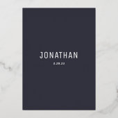 Bar Mitswa Modern Eerbiedig ECHT GOUD sterren Folie Uitnodiging (Achterkant)