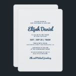 Bar Mitswa Modern en eenvoudig Kaart<br><div class="desc">Dit ontwerp is samengesteld uit speels cursief script tegengegaan door eenvoudige san serif typografie. Dit ontwerp is modern en eenvoudig. Beschikbaar op: http://www.zazzle.com/store/selectpartysupplies</div>