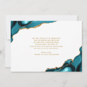 Bar Mitswa Moderne Turquoise Ombre Agaat Script Save The Date (Achterkant)