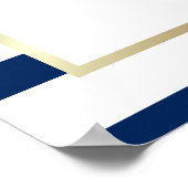Bar Mitswa Navy Blauw Wit Goud Welkomstbord Poster (Hoek)